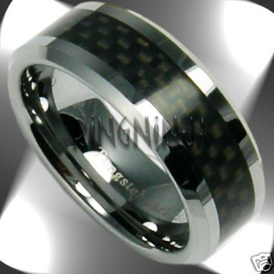 Herrering Tungsten m. sort carbon