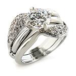 Moderne Bryllupsring i hvidguld med 2 karat diamant