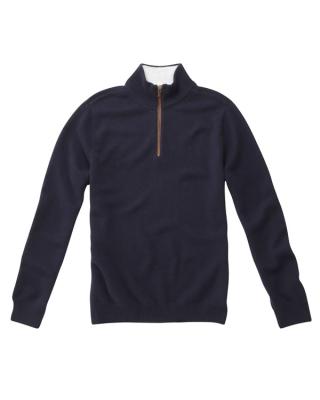 Mens Wool Cashmere Half-zip Sweater