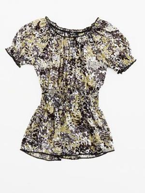 blomstret chiffon tunika