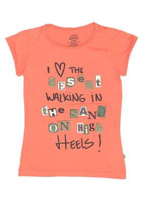 peach t-shirt with print - LCKR