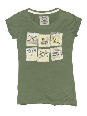 støvet grøn t-shirt med print - LCKR