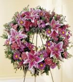Standing Basket with pink Lily