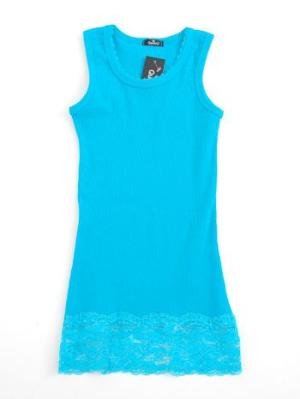 turkis ribtop med blonde